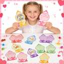 36 Pack Gumball Machine Valentines Day Cards with Clear Plastic Dome Candy Holders DIY Valentines Exchange Gift for School Classroom Party Supplies (Candy Not Included)
