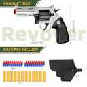 Toy Gun, Soft Bullet Toy Revolver, Game Catapult Toy Gun Foam Blaster, can fire Sponge Bullets, Educational Model Toys, Suitable for Children's Gifts from 6 Years Old(Silver)