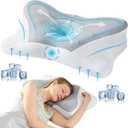 Sweetcrispy Cervical Pillow for Neck and Shoulder - Ergonomic Memory Foam Pillows, Contour Side Sleeper for Adults, Cooling Orthopedic Neck Support for Back Stomach Sleepers, Grey (Queen)