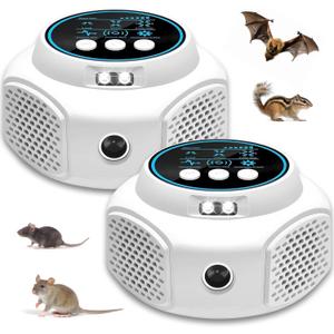 2026 Upgraded Mouse Repellent Ultrasonic Plug in Mice Repellent Indoor Control for Rodent Rat Mouse Mice Squirrel 3 IN1 Electronic Repellent Devices for House Garage Basement Attic,2 Pack(White)