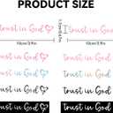 6 x 2 PCS Trust in God Rearview Mirror Decals, Automotive Vinyl Rear View Mirror Decorative Stickers, Waterproof Trust in God Stickers for Car Truck Laptop, Car Accessories (Heart-Colorful)