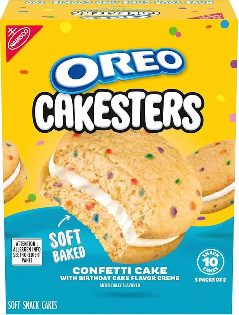 OREO Cakesters Confetti Cake Soft Snack Cakes, 5-2.02 oz Snack Packs
2 Snack Cakes Per Pack, Individually Wrapped