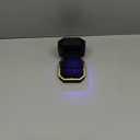 Luxury Ring Box, Square Velvet Wedding Ring Case Jewelry Gift Box with LED Light for Proposal Engagement Wedding, Black