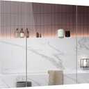 Medicine Cabinets Bathroom Mirror Cabinet with 3 Door Bathroom Wall Cabinet with Mirror Wall Mirror Storage Shelf with 3-Adjustable Shelves Storage Organizer Kitchen Cupboard,White