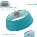 Microwave Splatter Cover Glass Cover Splatter Guard Lid with Collapsible Silicone for Food Cover Plate Cover 11.8 inch Blue