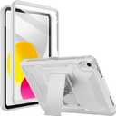 Soke Case for iPad (A16) 11th Generation 11-inch 2025, iPad 10th Generation 10.9-inch 2022, with Built-in Screen Protector and Kickstand, Rugged Full Body Protective Cover - Light Gray