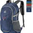 WATERFLY Lightweight Packable Hiking Backpack: 30L Foldable Travel Daypack Ultralight Camping Day Pack for Woman Man Dark Blue
