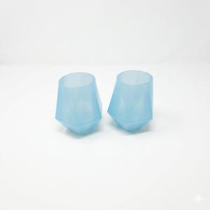 Wine2Go Diamond Silicone Wine Glasses 9oz Blue 
