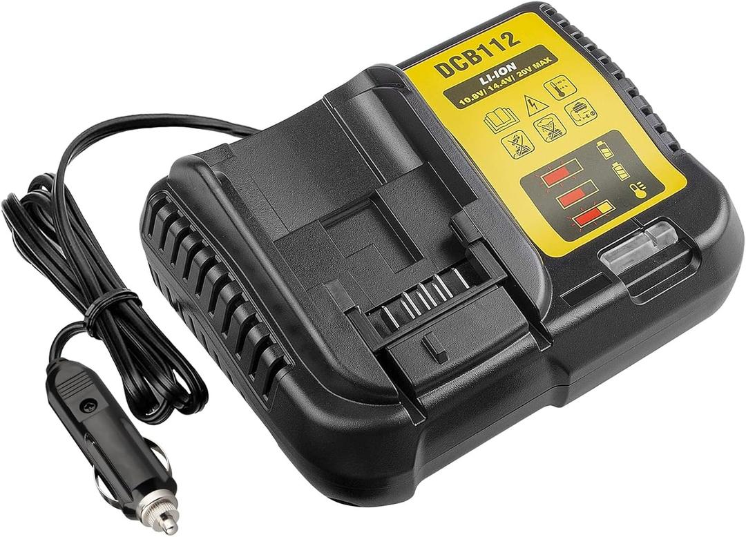 DCB112 for Dewalt Battery Car Charger, Replace for Dewalt 12V 20V and 60V Max Lithium-Ion Battery use on Car, Charging Input 12V/24V Cigarette Lighter Plug