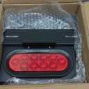Nilight 2PCS Steel Trailer Light Boxes Housing Kit w/ 6Inch Oval Red Tail Lights 2 Inch Round Amber Side Marker 3LED License Plate Lighting w/Grommet Plugs