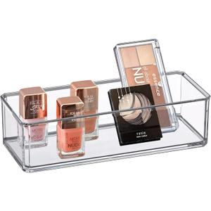 Amazing Abby - Glamour - Acrylic 1-Compartment Makeup Organizer, Transparent Plastic Lipstick Holder, Perfect Bathroom Vanity Storage Solution for Lipsticks, Nail Polishes, and More