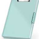 Rimilak Plastic Clipboard with Storage, Side Opening with 2 Compartment, Size 13.3 x 9.4 x 1.5 Heavy Duty High Capacity Nursing Box for Work School & Office Supplies, Dark Green