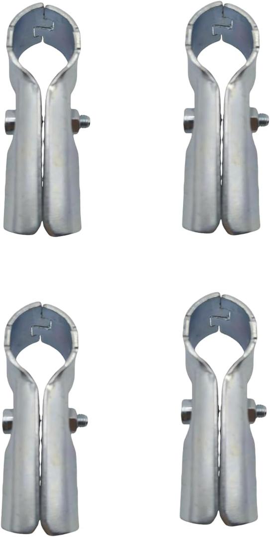 4 Pcs T Pipe Connector Tee Clamp Fittings,Fit OD 3/4 inch (19.1mm) Carbon Steel End Rail Tee Clamps,Chain Link Fence,Bolts and Nuts Included,for DIY Shelf Garden Support