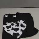 Awesome Cow Print Black & White Print Heart T-Shirt M Size