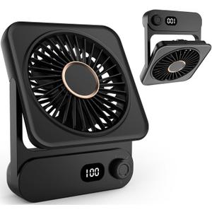 Magnetic Cruise Desk Mini Fan, 4000mAh Ultra-Slim Travel Fan Rechargeable, 0-100 Speeds, 150 Adjustable Portable Fan for Ship Cabin, Bedroom Sleeping, Camping, Travel & Cruise Essentials 2026, Black