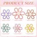 Barydat 6 Pcs Boho Nursery Decor Daisy Flower Woven Macrame Wall Hanging 3 Size Daisy Flower Wall Decor Bohemian Nursery Decorations for Home Dorm Art (Multicolor)