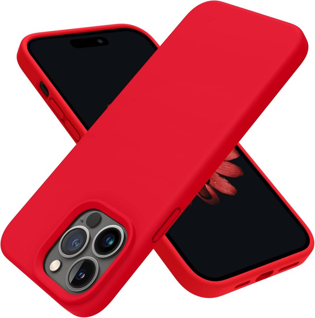 OTOFLY Designed for iPhone 14 Pro Case, Silicone Shockproof Slim Thin Phone Case for iPhone 14 Pro 6.1 inch (Red)