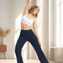 SEVEGO Tall Women's 36 Inseam Wide Leg Yoga Pants High Waist Stretch Dress Casual Long Sweatpants with Pockets (Blue, L)