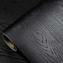 Black Wallpaper - Wood Peel and Stick Wallpaper  Black Wood Self-Adhesive & Removable Wall paper for Countertop Furniture Kitchen Wall, Countertop Contact Paper, Easy to Clean,24''197'' Vinyl
