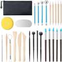 Amrules Clay Tools Kit, 27 PCS Pottery Tools, Practical Polymer Clay Sculpting Tools Kit, Air Dry Clay Tools Set for Adults, Pottery Craft, Dotting, Carving, Drawing, Molding, Modeling, Shaping