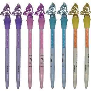 Maydahui 12 PCS Butterfly Gel Pen Small Crystal Diamond Pens Creative Bling Pen Black Ink for Girls School Business Office