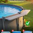 POOLHACKER Poolside Bar Extended, [Original] Swim Up Bar Exclusively for Above-Ground Round Pools. Patio Poolside Table Smart Fold Easy Maintenance, Weather Resistant Stable Tabletop, 11 inches x 17 inches x 12 inches