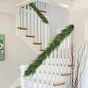 2Pcs 6FT Christmas Garland,Artificial Norfolk Pine/Cedar Garland for Table,Mantle, Wall, Indoor, Outdoor,Real Touch Winter Pine Garland Outdoor Christmas Decoration (Green)