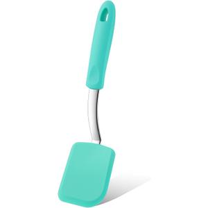Small Silicone Spatula Flexible Silicone Cookie Spatula Heat Resistant Small Pancake Turner for Kitchen Use Nonstick Cookware No Scratch Cooking Flipper for Egg Pancake (Green)