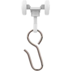 Room/Dividers/Now Curtain Track Hooks 20 Pack - Durable Ceiling Track Roller Hooks for Curtains - Smooth Glider Curtain Tracks Rollers for Dividers or Closet Use - White Plastic and Steel Construction