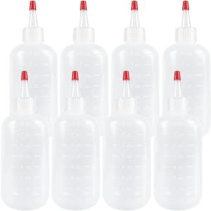 8 Pack 8 Ounce Plastic Squeeze Bottles With Caps Plastic Small Dispensing Bottles Crafts, Art, Glue, Kitchen