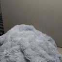 Heated Blanket Throw with 1/2/4/6/8 Hours Auto-Off 10 Heat Level, 50'' * 60'' Cozy Faux Rabbit Fur Bubble Electric Blanket with Overheat Protection(Blue) (Tie-dye Blue)