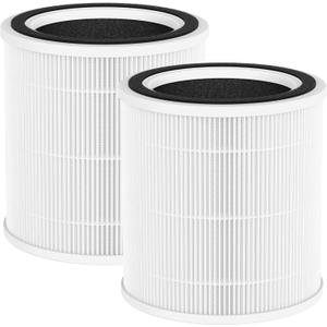 2 Pack AC400 Replacement Filter Compatible with Purivortex AC400 Air Cleaner Purifier, 3-in-1 AC400 Filter, White