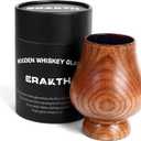 Charred Wooden Whiskey Glass Cup, Old Fashioned Wooden Bourbon Drinking Glass, Whiskey Bourbon Gifts Accessories for Men Dad