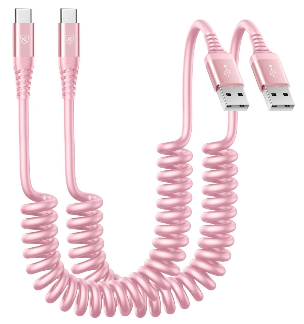 USB A to C Cable Fast Charging 3FT for Car, 2Pack USB Type C Charger Cable for iPhone 16, USB-C Cable Compatible with iPhone 17/16/15/Plus/Pro/Pro Max/Samsung Galaxy A10e A20-Pink