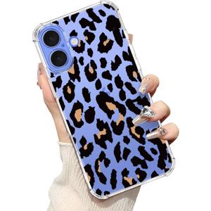 bicol for iPhone 16 Case with Screen Protector,Enhanced Camera Protection,Clear TPU Cover with Trendy Designs for Girls Women,Slim Fit Protective Phone Case,Cheetah Leopard Print