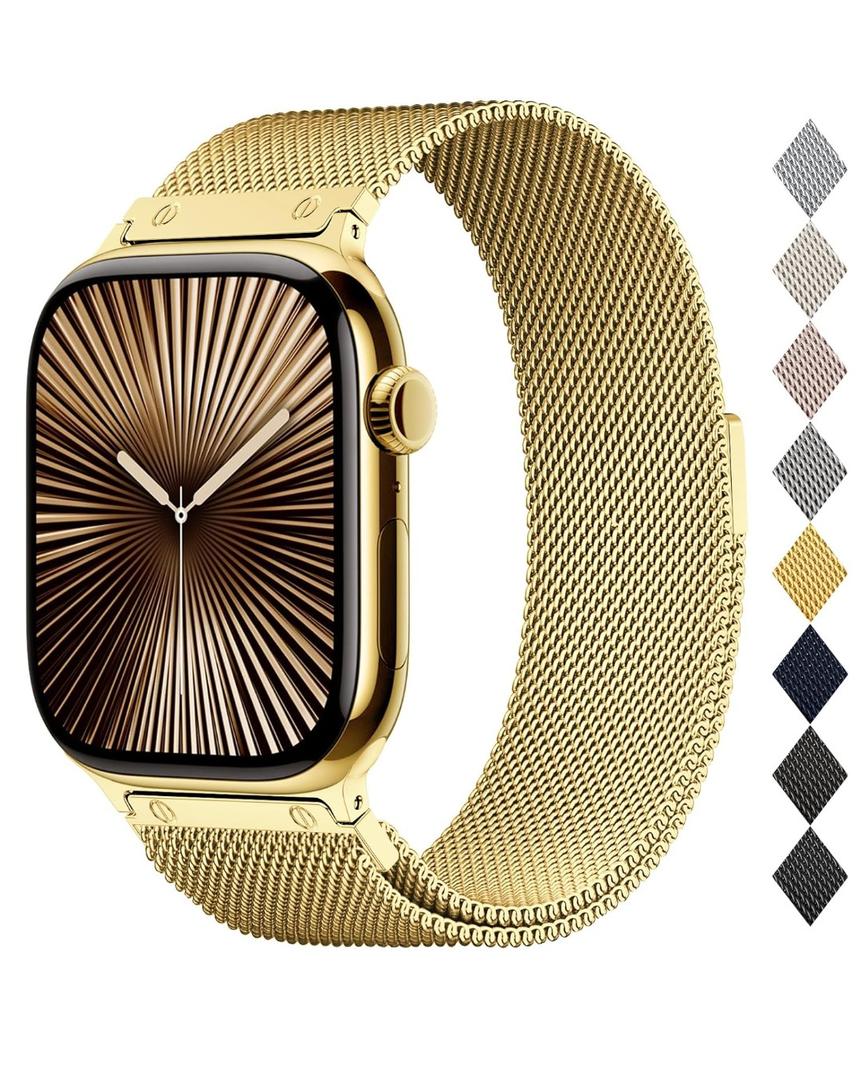 Original Metal Milanese Loop Compatible with Apple Watch Band 49mm 46mm 45mm 44mm 42mm 41mm 40mm 38mm Men and Women, Magnetic Clasp Replacement Strap for iWatch Series 10, Ultra 2, SE 9 8 7 6 5 4