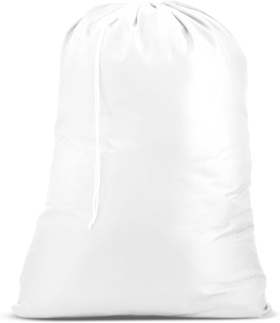 Handy Laundry Heavy Duty Laundry Bag  22 x 32 in Durable Polyester, Extra Large, Machine Washable, Strong Drawstring Closure, Laundry Essentials for Travel, Dorm, Storage, White