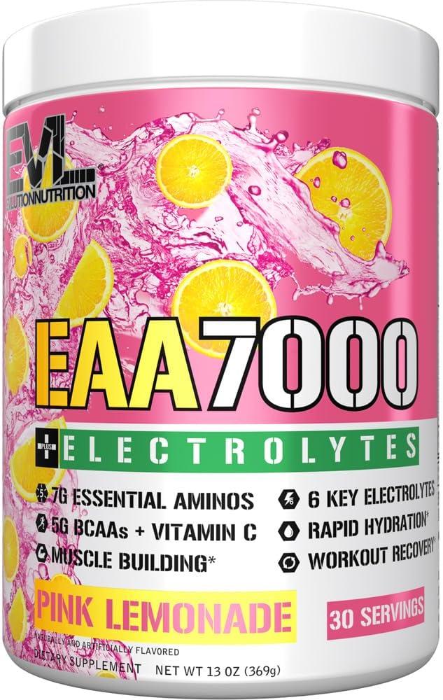 EVL EAA7000 + Electrolytes Amino Acid Powder Pre & Post Workout-30 Servings, BBD 10/2026