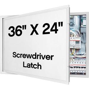 Zonon White Crawl Space Access Door Universal Aluminum Skirting Access Door Panel for Mobile Home Insulated Ceiling Mounted for Drywall Plumbing Electrical Basement (24 x 36 Inch,Screwdriver Latch)