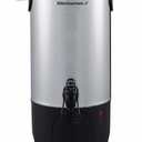 Elite Gourmet CCM040 Stainless Steel 40 Cup Coffee Urn Removable Filter For Easy Cleanup, Two Way Dispenser with Cool-Touch Handles Electric Coffee Maker Urn, Stainless Steel