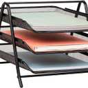 Mind Reader 3-Tier Paper Tray, Desktop Organizer, File Storage, Workspace, Office, Metal Mesh, 11.75"L x 13.75"W x 10"H, Black
