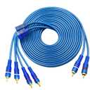 RCA Car Audio Cable Y Splitter Adapter Cord 2 Channel to 4 Channel Twisted Pair Cable OFC Full Shielded with Noise Reduction2 Male to 4 Male RCA Car Audio Interconnect Cable (5M)
