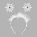 QDTK Christmas Headband Glitter White Snowflake Hair Bands Snowflake Rhinestone Headpiece Christmas Hair Accessories for Women Girls Xmas Holiday Winter Party Supplies