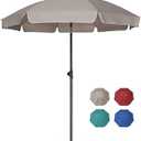 AMMSUN Patio Umbrella, 6.5 ft Outdoor Table Umbrella with Tilt Steel Pole, UPF50+ Protection, Great for Outdoor Garden Backyard, Beige