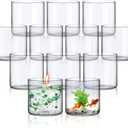 Sieral 12 Pack Glass Cylinder Vases Clear Flower Vase Tall Floating Candle Holders Centerpiece Vases for Table Home Wedding Decorations Formal Dinners (4 Inch)