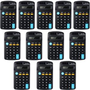 12 Pieces Pocket Size Mini Calculators Handheld Angled 8-Digit Display Calculators Basic Standard Small Accounting Desktop Supplies for Office School and Home