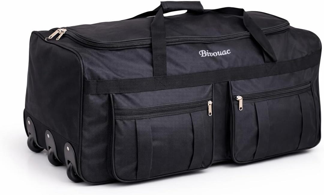 36-Inch XL Rolling Duffel Bag with Wheels - Ideal Travel Bag for Travel, Sports, Hockey, and Cargo Outdoor Hockey Bag - Convenient and Spacious Gym Bag (Black), 36 x 17 x 15 inches