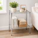 2-Tier Metal Wire Shelf, 250 lb/Shelf, Chrome Rack, 14x24x24 in