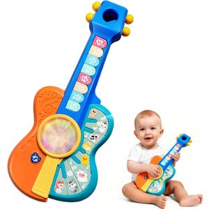 Toddlers Guitar Musical Toys for 1-2 Year Old Boy/Girl, Multiple Modes with Piano Keys, Animal Sounds, Musical, Baby Toys 12-18-24 Months, Gifts for One Year Old Boys/Girl