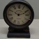 NIKKY HOME Mantel Clock, Retro Desk Clock Silent-Non-Ticking Battery Operated Wooden Mantel Clock for Living Room, Bedroom, Shelf Decoration, Fireplace, Farmhouse Decor